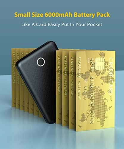 Compact 6000 m Ah Portable Power Bank with Built-in Cable – Lightweight Fast Charging External Battery for i Phone and Android – Ultimate Travel Companion for On-the-Go Charging Efficiency