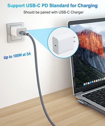 Elebase Right Angled USB Type C to C 100W Cable 6.6FT with USB A Adapter,90 Degree Power Delivery Fast Charging PD Charger Cord for MacBook Mac Pro,iPad 10 10th Air 4 4th 5 5th Mini 6 6th Generation – Enhanced Compatibility and Speed