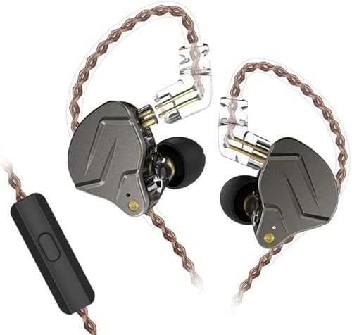 KZ ZSN Pro Hybrid In-Ear Earbud Headphones – High-Fidelity Audio with Dynamic Driver & Balanced Armature, Stylish Metal Faceplate, Detachable Cable for Custom Connectivity – Perfect for i Phone & Android Use, Ideal for Fitness & Everyday Listening (Blue, No Mic)