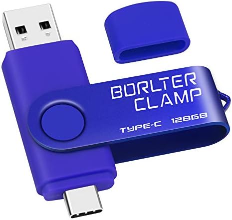 128 GB USB Type-C Flash Drive by Borlter Clamp – Dual Port Memory Stick for Fast Data Transfer with USB 3.0 Compatibility for Android Smartphones, Tablets, and Computers – Perfect for Samsung Galaxy S10/S9/Note 9, LG, and Huawei Devices – Reliable Storage Solution for Photos, Videos, and Documents