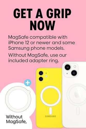 Charming 3 D Bear Magnetic Phone Grip – Anti-Slip Collapsible Holder for Secure Smartphone Handling – Cute, Portable Finger Holder Enhancing Comfort & Functionality for Tablets and Cellphones (BG2-Phone Grip-Pink)