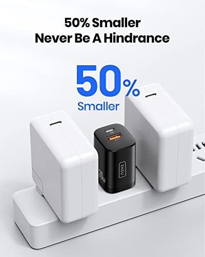 Power Your Devices Fast with the INIU 30 W USB C Dual Port Charger – Compact, Foldable Design for On-the-Go Charging of i Phone 16, Samsung S24, i Pad Pro, and More – Ultimate Efficiency with PD & QC 3.0 Compatibility