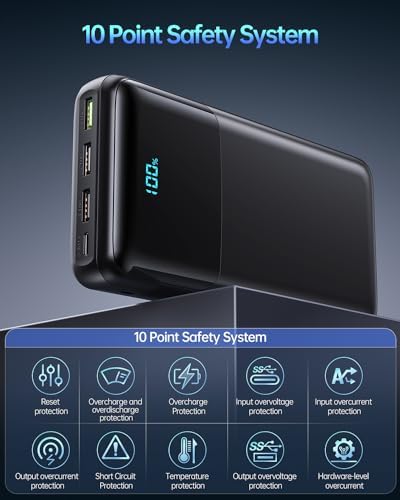 High-Capacity 50000 m Ah Portable Power Bank with Fast Charging – USB-C PD 30 W & QC 4.0, Multi-Device External Battery Pack Featuring 4 Outputs, 2 Inputs, and Digital Display for i Phone 15/14/13/12/11 & Android Devices – Ultimate Charging Solution for On-the-Go Professionals and Adventurers