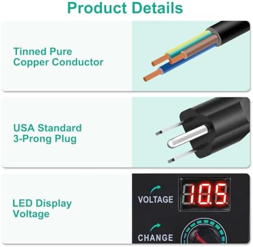 Versatile 72 W Adjustable AC/DC Power Adapter with 14 Interchangeable Tips – Universal Charger for 3 V-24 V Devices, Fast Charging Solution for Laptops, Routers, and Cameras, Compact and Durable Power Supply for Home and Office Use