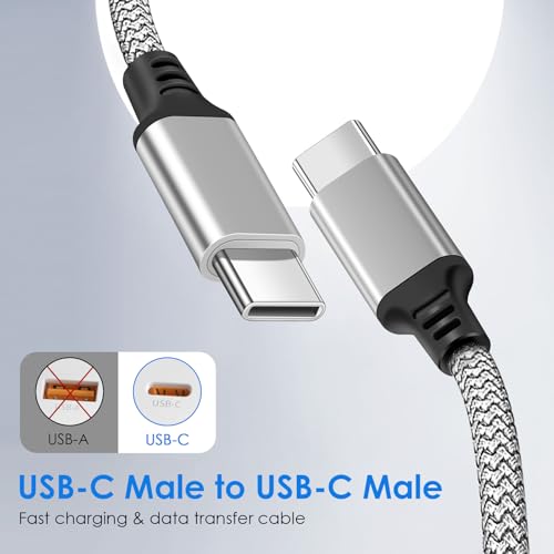 Premium 5-Pack USB C to C Fast Charging Cables – 60 W Nylon Braided Charger for i Phone 16 Series, Mac Book Pro, i Pad Pro/Air, Samsung S24/S23 – 5 ft Length for Ultimate Flexibility and Durability – Reliable Data Transfer with USB 3.1 Compatibility