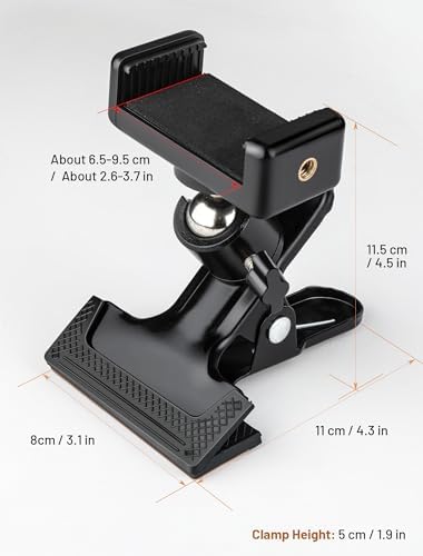 Guitar Bass Head Phone Holder Cell Phone Stand Live Broadcast Bracket Clip Clamp Phone Mount with 1/4 Ball Head Adapter Universal for Bass Ukulele Compatible with iPhone Samsung Smart Phones – Enhanced Compatibility and Speed