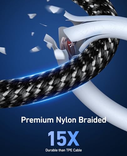 Premium 6 FT USB C to Lightning Charging Cable – 2 Pack for i Phone & i Pad – Fast Charging, MFi Certified, Braided Design for Enhanced Durability & Compatibility with i Phone 14/13/12/11/Pro/MAX/X/8/7 – Ultimate Power Solution for On-the-Go Users