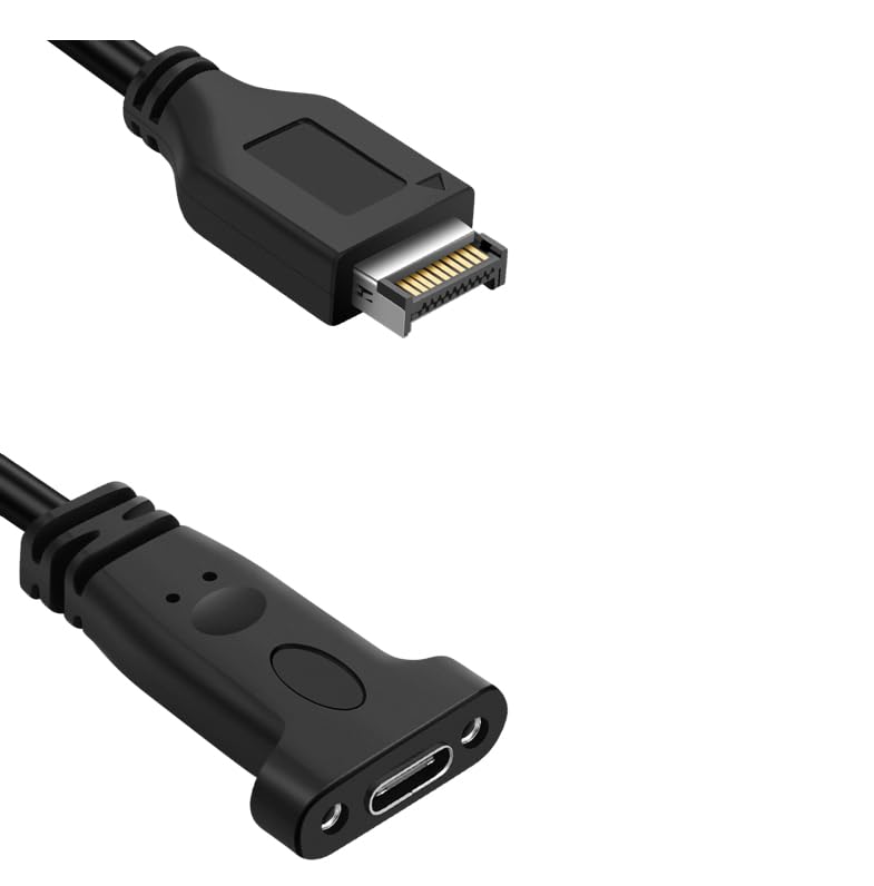 USB Type C 3.1 Panel Mount Adapter Cable 0.6FT, USB C Gen 2 Male to Female 10Gbps Data Cable with Mount Screw for MacBook Tablet, Mobile Phone, Hard Disk Drive – Enhanced Compatibility and Speed
