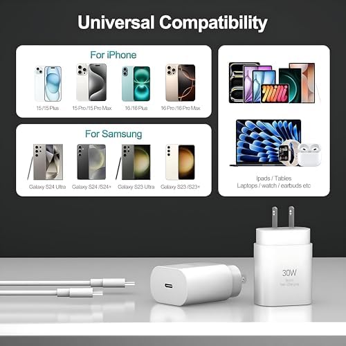 Experience lightning-fast charging with the 45 W Samsung Super Fast Phone Charger, featuring a 10 FT USB-C charging cable for ultimate flexibility. Designed for Samsung Galaxy S25 Ultra, S24+, S23, and more, this high-performance charger combines efficiency and safety with its advanced overheating and overcharging protection. Say goodbye to long wait times and enjoy the convenience of rapid power delivery that fits seamlessly into your busy lifestyle. The durable construction ensures longevity, making it an essential accessory for home, office, or travel. Maximize your productivity and keep your devices charged and ready for action with this versatile and reliable fast charger, tailored for modern users who demand speed and performance.