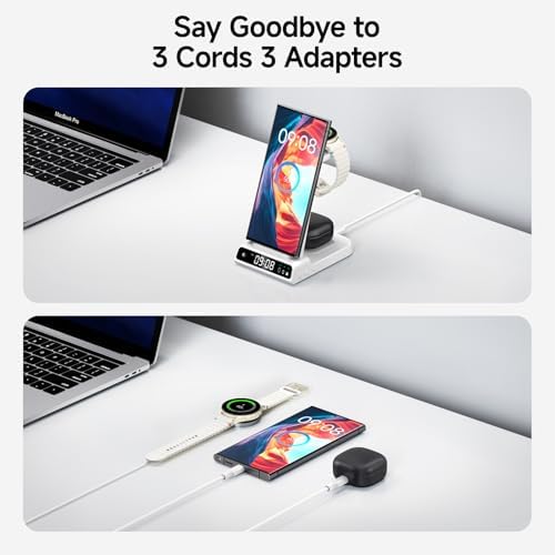 Samsung 3-in-1 Wireless Charging Hub: Streamlined Fast Charging for Galaxy S24 Ultra, Galaxy Watch & Buds – Elevate Your Charging Game with Ultimate Device Compatibility and Sleek Design