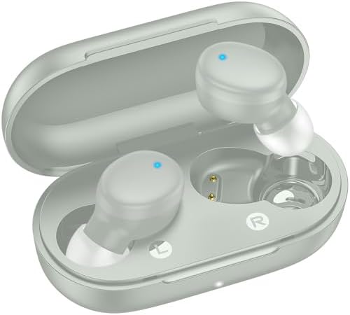 Kurdene Bluetooth 5.3 Wireless Earbuds – Featherweight Sports Earphones Delivering Rich Deep Bass and Crystal-Clear Call Clarity – Chic Light Blue In-Ear Headphones for Ultimate Comfort During Workouts and Daily Activities