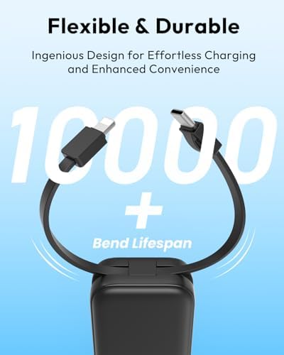 Compact 5000 m Ah Dual Power Bank Set with Integrated Cables – Ultra-Slim Fast Charging Portable Chargers for i Phone & Android | Stylish Travel Power Solutions in Black & Pink for Effortless Energy on the Move