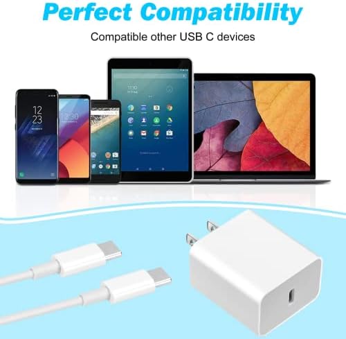 Rapid Charge USB-C Wall Adapter for Huawei P30 Pro & Pixel Devices – 18 W Power Delivery with 6.6 ft Extra-Long USB-C Cable – High-Speed, Safe Charging Solution with Overcurrent Protection for Ultimate Device Compatibility