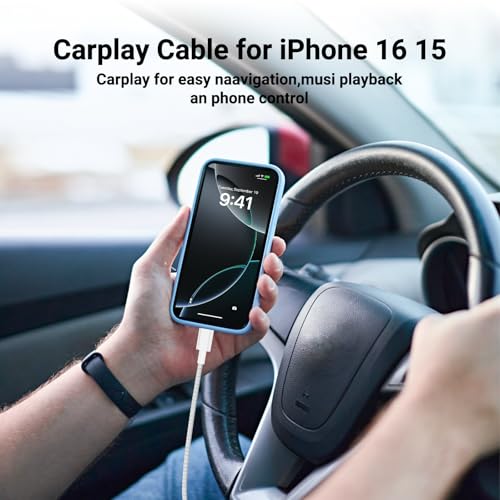 Car Carplay Cable for iPhone 16 15 Pro Max Plus,4Pack [2×3.3FT+2x6FT] Apple USB A to USB C Cable for iPhone 16 15 Pro Max Car Charger Cord Fast Charging Cable for iPad Pro 13/12.9/11/Air – Enhanced Compatibility and Speed