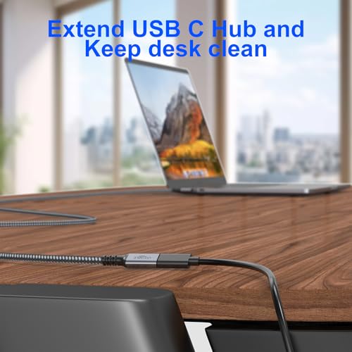 High-Performance 10 FT USB C Extension Cable – 100 W Power Delivery, 10 Gbps Data Transfer, 4 K UHD Video Support – USB 3.2 Gen 2 Male to Female Connector for Fast Charging and Seamless Connectivity with i Phone, Galaxy, PC, Monitor, and SSD – Durable & Versatile Accessory for Enhanced Tech Efficiency