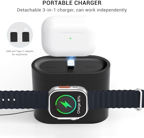 Multifunctional 3-in-1 Charging Station with Alarm Clock and Night Light for i Phone 15, 14, 13, 12, 11, Pro Max & Apple Watch – Space-Saving Wireless Charger Dock for Air Pods – Enhanced Fast Charging and Sleek Design for Home and Office