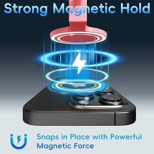 Portable Black Magnetic Phone Umbrella with Adjustable 360° Shade, Foldable Sun Protection & Built-in Ring Holder – i Phone 12-16 Compatible and More Devices, Magnetic Sticker for Quick Setup and Enhanced Functionality