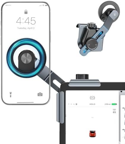 CloudValley Phone Mount for Tesla Model Y Juniper Model 3 Highland Model S/X 2025, Magnetic Metal Car Mount, Adjustable & Extendable, No Glue Required, Compatible with MagSafe iPhone 16/15/14/13/12 – Enhanced Compatibility and Speed