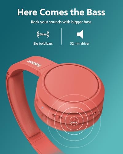 PHILIPS H4205 On-Ear Wireless Bluetooth Headphones – Unleash Your Music with Enhanced BASS Boost, 32 mm Drivers, and 29-Hour Battery Life – Lightweight Comfort and Fast Charging for All-Day Listening in Stylish Blue – Perfect for Commuting, Workouts, and Home Relaxation