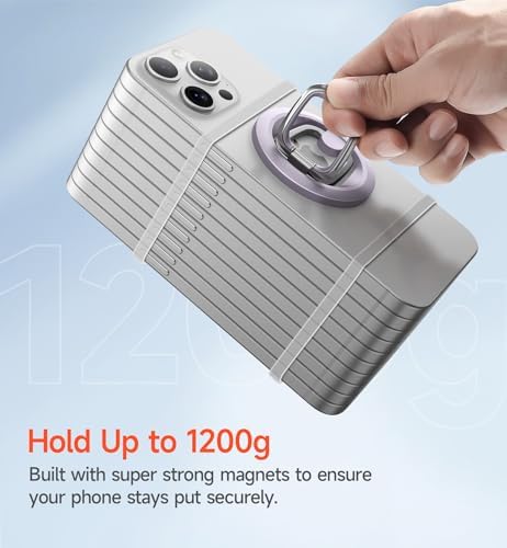 SURITCH Mag Safe Phone Grip – Innovative Magnetic Ring Holder for i Phone 15 Series, 360-Degree Adjustable Kickstand for Optimal Viewing, Ergonomic Design for Secure Handling, Sleek Silver Finish, Seamless Compatibility with Mag Safe Cases – Transform Your Mobile Experience