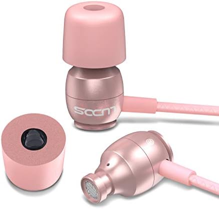 LUDOS Clamor Wired Earbuds – Premium Noise-Isolating In-Ear Headphones with Memory Foam Tips, Built-in Microphone, 5-Year Warranty – Perfect for i Phone and Samsung Users, Ideal for Students and Small Ears in Stylish Pink – Ultimate Sound Quality and Comfort for Everyday Use