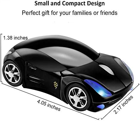 Sporty Pink Wireless Car-Shaped Optical Mouse – Portable 1600 DPI Mini Wireless Mice with USB Receiver for Laptop & Desktop – Ergonomic Design for Travel & Home Use – Unique Gift Idea for Tech Lovers