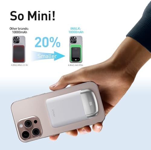 Ultra-Slim 10,000 m Ah Magnetic Power Bank – 40 W Fast Charging Mini Charger for i Phone 16/15 & Samsung Galaxy S25 – Lightweight Ergonomic Design with Built-in USB-C Cable for Seamless On-the-Go Mobile Charging – Unmatched Versatility for Daily Use and Travel Efficiency