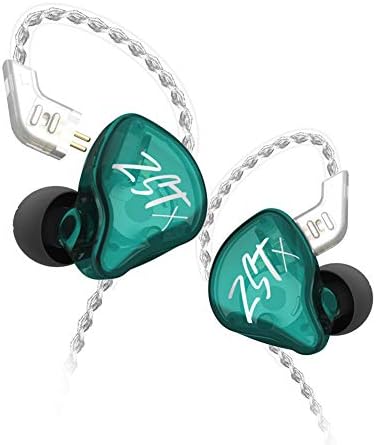 KZ ZST X Hybrid Dual Driver In-Ear Monitors – Premium Hi-Fi Stereo Earbuds with Detachable Cable for Audiophiles & Musicians, Ergonomic Design for Ultimate Comfort, Enhanced Audio Clarity & Precision, Lightweight & Portable for On-the-Go Listening in Cyan