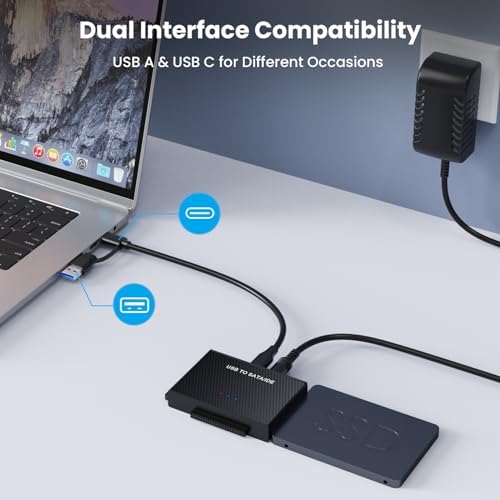 Universal USB 3.0 to SATA IDE Hard Drive Reader with Type C Connectivity – Versatile HDD and SSD Converter Kit for 2.5″ & 3.5″ Drives – High-Speed Data Transfer Up to 5 Gbps – Includes Reliable 12 V/2 A Power Supply for Enhanced Performance – Effortless Plug-and-Play Setup for Quick Data Access and Backup – Ideal for Tech Professionals and Casual Users Alike – Durable Design for Long-Lasting Usage – Elevate Your Storage Solutions with this Essential External Hard Drive Adapter