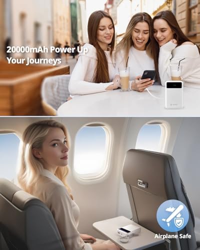 Ultra-Compact 10000 m Ah Travel Power Bank with 22.5 W PD Fast Charging – Built-In Type-C Cable & Dual USB Outputs for Ultimate Device Compatibility – Lightweight & Portable High-Capacity Phone Charger with Advanced Safety Features for i Phone 16/15/14/13/12/11, Samsung Galaxy, and More