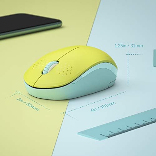 Light Blue Wireless Mouse – Ultra-Quiet 2.4 GHz Noiseless Computer Mouse with USB Receiver for Seamless Windows Experience – Portable, Ergonomic Design for Home, Office, or Travel