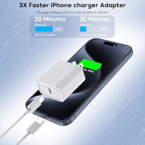 10 FT i Phone 16 Charger with 20 W Fast Charging Block – Ultra-Long USB-C Cable for i Phone 16/15 & i Pad Pro – Enhanced Durability and Convenience for Rapid Power Delivery – Perfect for Home, Office, and Travel