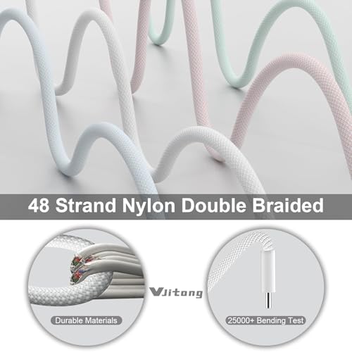 Power Up Your Devices: 20 W Fast Charging Duo Kit for i Phone 16 & 15 – Includes Two 6 FT Woven Type-C Cables for Enhanced Durability and Versatility – Perfect for i Pad Pro & Air Pods – Experience Rapid Charging with Unmatched Portability and Reliability