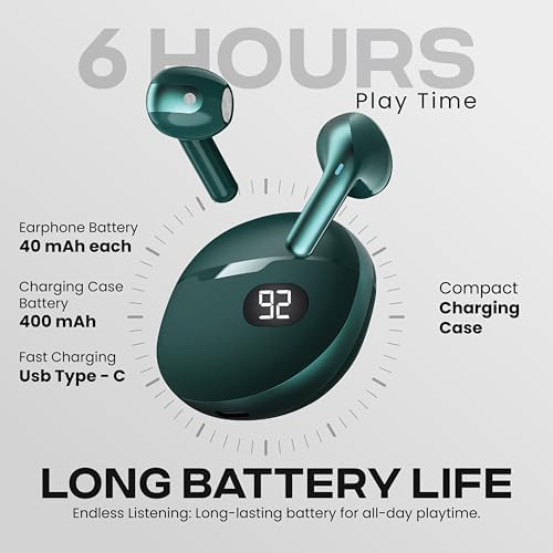 Gabba Goods Bliss Wireless Bluetooth Earbuds – Ultimate Ergonomic In-Ear Fit with Touch Controls for Seamless Audio Experience, 6-Hour Playtime & Built-in Mic for Crystal Clear Communication – Perfect for Travel, Gym, Home & Gaming Compatibility in Stylish Black Finish