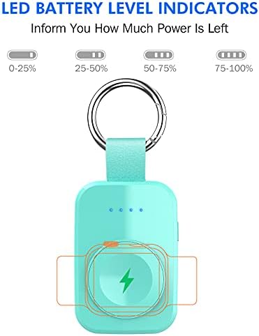 i.VALUX Compact Wireless Charger for Apple Watch – Keychain-Friendly 1000 m Ah Power Bank, Fast Magnetic Charging for Series 10/9/8/Ultra/7/6/5/4/3/2/SE – Perfect Travel Companion & Birthday Gift for Her – Sleek White Design