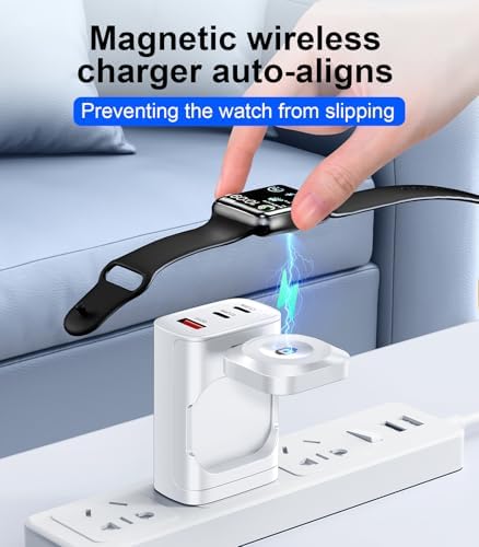 40 W 4-in-1 Fast Charger for i Phone, Apple Watch & Air Pods – Portable Multi-Device Charging Station with Dual USB Wall Block – Ideal Travel Companion for Apple Users – Enhanced Compatibility & Efficient Power Delivery