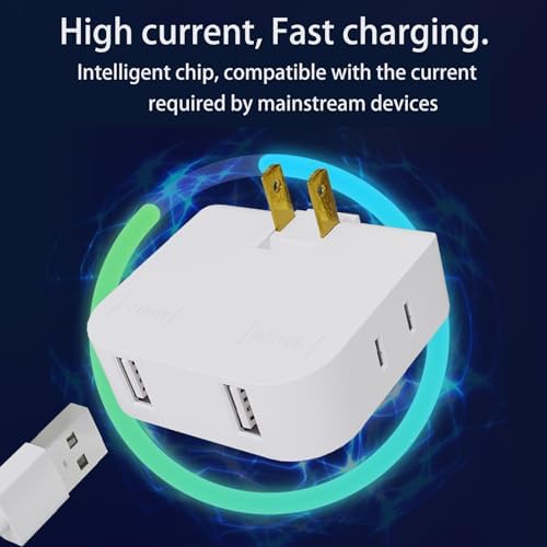 Ultra Slim 3-Way Plug Extender with 360° Rotatable Socket – Compact Travel AC Adapter Splitter for Home and On-the-Go Charging in Stylish Blue and Pink – Lightning-Fast Power Delivery with Superior Compatibility for All Devices