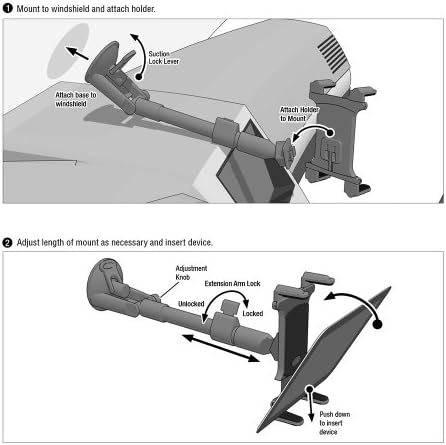 ARKON Long Arm Windshield Suction Mount for i Pad Air & Pro – Premium Hands-Free Tablet Holder for Safe Navigation and Streaming – Durable, Adjustable Car Mount with Powerful Suction and Sleek Black Design – Perfect for Video Calls and On-the-Go Entertainment