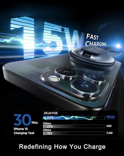 Revolutionary 15 W Mag Safe Car Charger Mount with 360° Adjustable Aluminum Arm – Effortless Fast Wireless Charging for i Phone 12-16 Pro Max – Sleek and Durable Phone Holder for Enhanced Driving Convenience – Your Essential Car Accessory for Modern Lifestyles