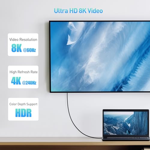 Transform Your Digital Experience with Cable Matters 40 Gbps USB 4 Cable – Exceptional 8 K Video Quality, Ultra-Fast Data Transfer, and High-Power Charging for Mac Book, XPS, and Surface Pro – 6.6 ft Robust Design for Maximum Flexibility and Uninterrupted Performance