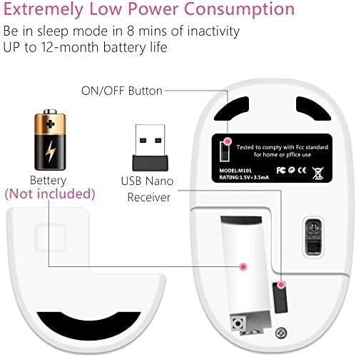 Ultra-Quiet Wireless Mouse with Nano Receiver – Perfect for PC, Laptop & Mac Book | Portable Optical Mice for Effortless Navigation | Ergonomic Design for Comfort & Productivity | Ideal for Mobile Professionals & Students