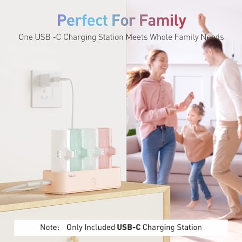 i WALK Family-Sized USB-C Charging Station for Portable Power Banks – Efficient Multi-Device Dock for i Phone & More – Sleek Design, Fast Charging, Enhanced Compatibility – Ideal Home & Office Solution in White