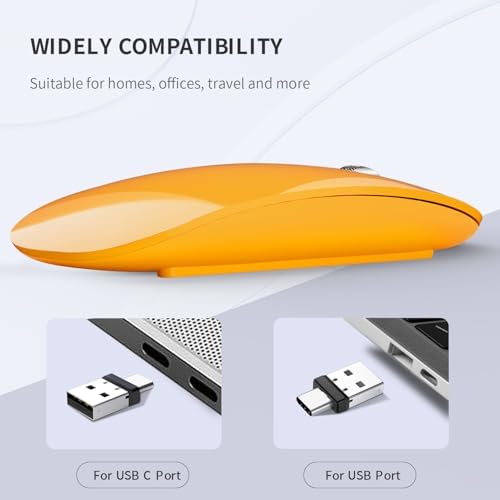 Elevate Your Computing with the Uiosmuph G11 Wireless Mouse – Stylish Purple Slim Design, USB C Rechargeable & Silent Click Technology for Effortless Precision and Comfort on Laptop, Mac, and PC
