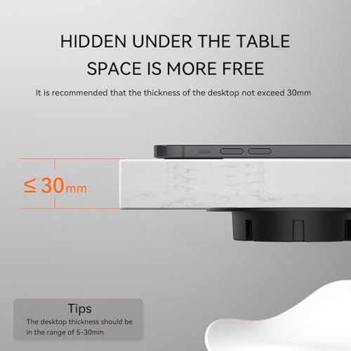 Revolutionize Your Charging Experience with the Hopopower Invisible Wireless Charger – Under Desk & Counter Station for i Phone 15/15 Plus/15 Pro Max/14 Pro/14 Pro Max/13, Featuring Quick Charge 3.0 Adapter for Ultra-Fast Power Delivery and Clutter-Free Design, Effortlessly Blending Style and Functionality in Any Workspace