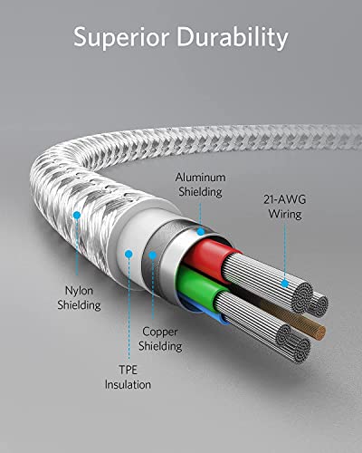 Anker Premium Nylon Braided USB C to Lightning Cable – 6 FT Durable MFi Certified Charger for i Phone 14 and More – Fast Charging & High-Speed Data Transfer Cable for Ultimate Connectivity