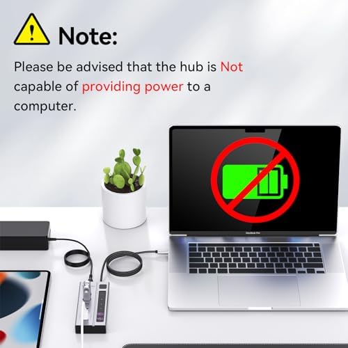 Elevate Your Tech Game with the Minisopuru 6-in-1 Powered USB C Hub – Experience Blazing 10 Gbps Data Transfer and Robust 45 W Charging for i Pad Pro, i Phone, Meta Quest Pro & More – Sleek and Compact Design with 72 W Adapter for Effortless Multi-Device Management