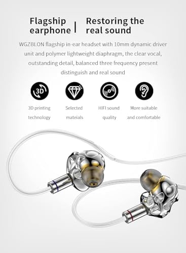 Transform Your Listening Journey with keephifi BLON BL-T3 High Fidelity In-Ear Monitors – Premium 11 mm Copper Clad Diaphragm for Deep Bass and Crystal Clear Vocals, Ergonomically Crafted for All-Day Comfort, Perfectly Suited for Sports, Gaming, and Music Enthusiasts, Enhanced Device Compatibility Featuring Built-in Mic for Effortless Hands-Free Communication – Lightweight Yet Durable Design to Complement Your Active Lifestyle