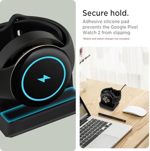 Elevate Your Charging Routine with Miimall’s Premium Non-Slip Silicone Dock for Google Pixel Watch 2 – Ingenious Cable Management, Quick-Power Solution, and Stylish Design for Effortless Access and Enhanced Aesthetics (White)