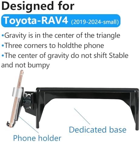 LUNQIN Toyota RAV4 Car Phone Holder (2019-2025) – Premium Adjustable Smartphone Mount with 360° Rotation for Safe Navigation and Hands-Free Calls – Perfect for LE, XLE, SE, Woodland, and RAV4 Hybrid Models – Enhance Road Safety and Accessibility with Durable Design
