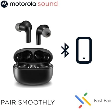 Motorola Sound Moto Buds 500 ANC – Exceptional True Wireless Earbuds with IPX4 Sweat Resistance, Advanced Touch Controls, and Dual Microphone Noise Cancellation – Superior Sound Quality for Active Lifestyles – Sleek Black Design with Extended Battery Case – Perfect for Commuting, Fitness Enthusiasts, and Home Audio Enjoyment